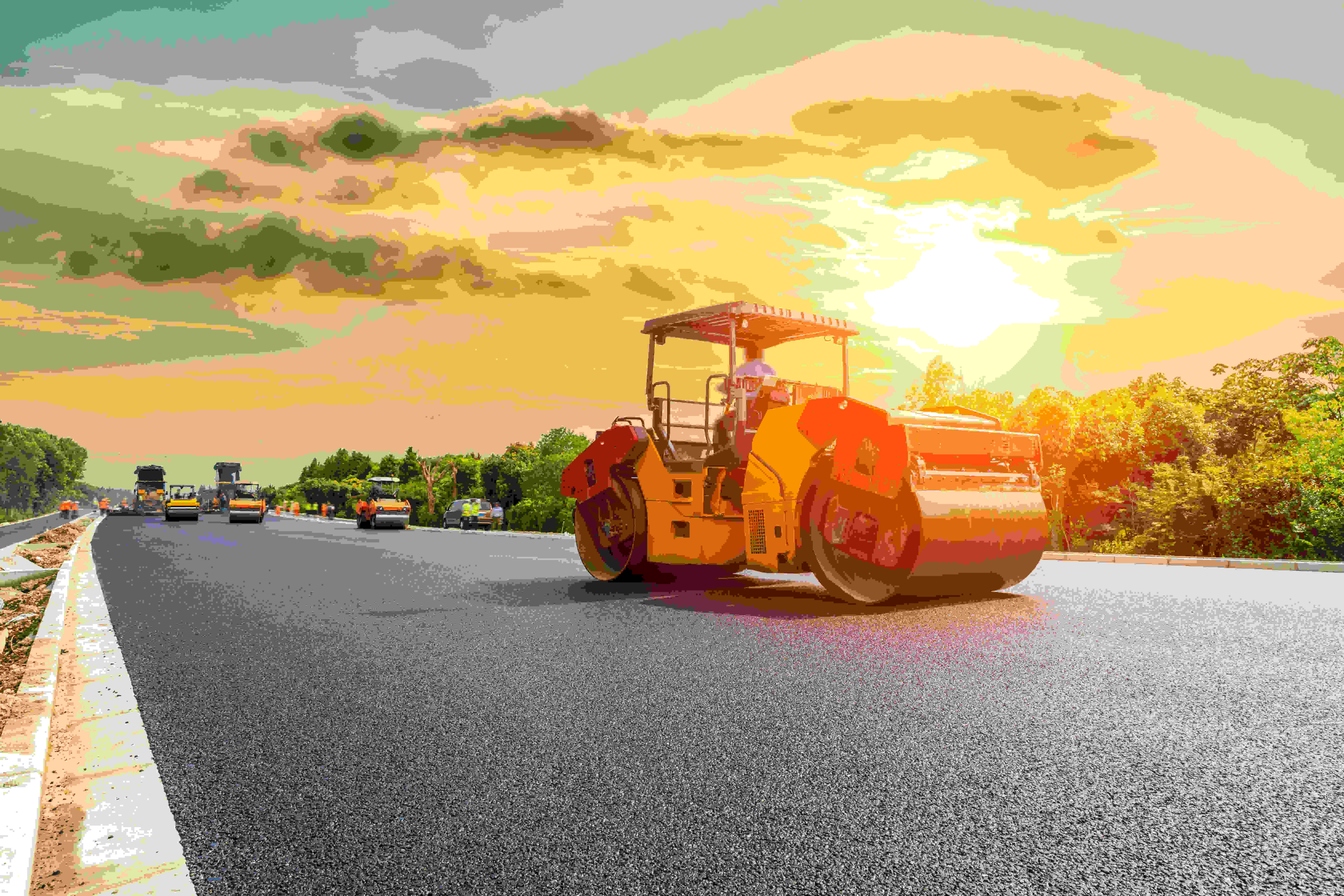 Asphalt paving with new road surface installation by expert contractors in Alpharetta