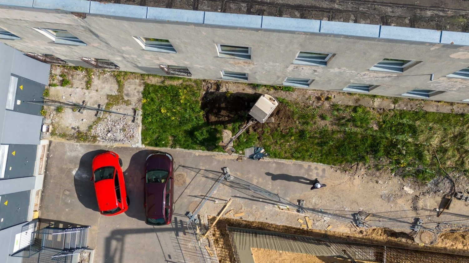 Parking lot repair and maintenance project in progress, ensuring smooth and safe surface for vehicles.